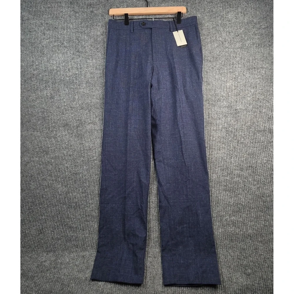 Banana Republic Tailored Slim Pants Mens 30x32 Heather Navy NWT Business Prep